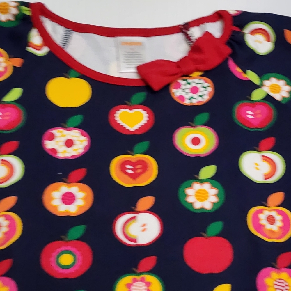 Gymboree Girl Apple Orchard Printed Peplum Bright Colorful Fall Dress Size 8 NEW - Picture 3 of 6